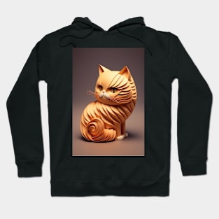 Cute Cat Portrait Paper Art Style Hoodie